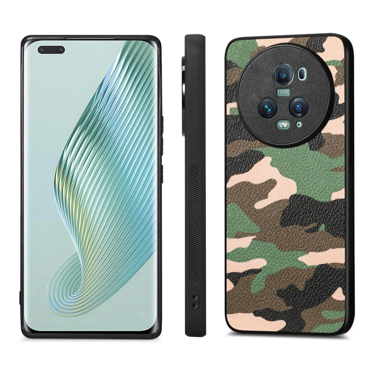 For Honor Magic5 Pro Camouflage Leather Back Cover Phone Case