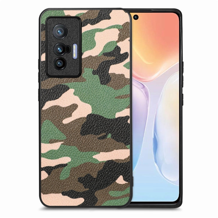 For vivo X70 Camouflage Leather Back Cover Phone Case