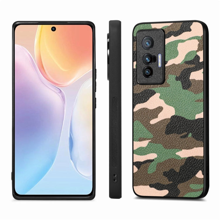 For vivo X70 Camouflage Leather Back Cover Phone Case
