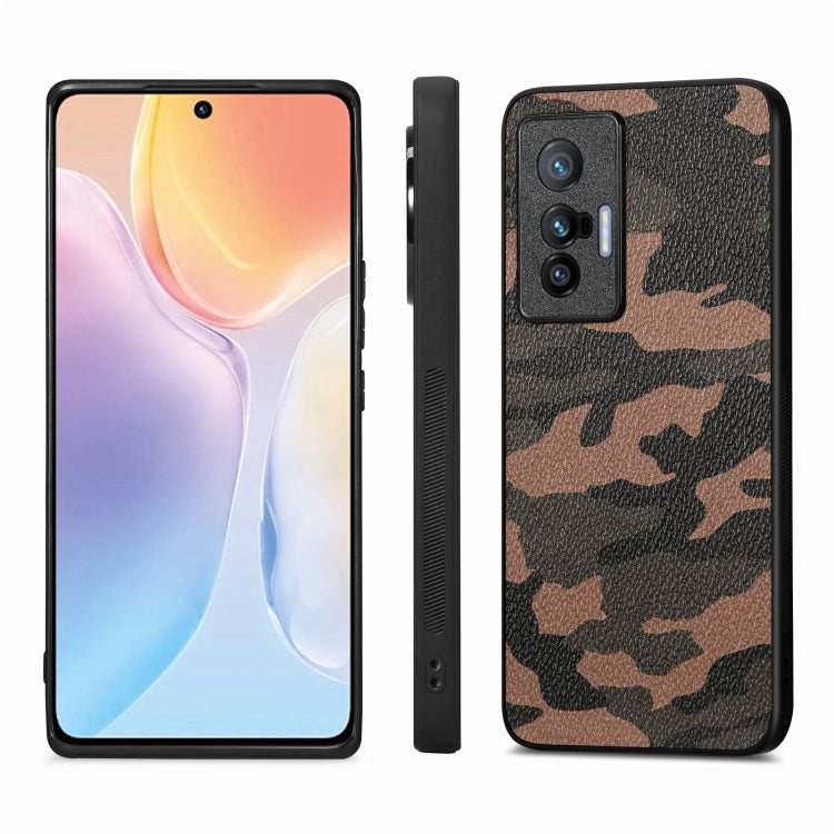 For vivo X70 Camouflage Leather Back Cover Phone Case