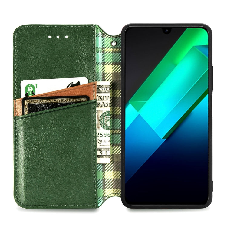 For Infinix Note 12 G96 Cubic Grid Pressed Magnetic Leather Phone Case