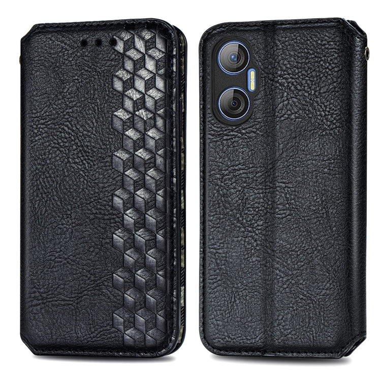 For Tecno Pova Neo 5G Cubic Grid Pressed Magnetic Leather Phone Case