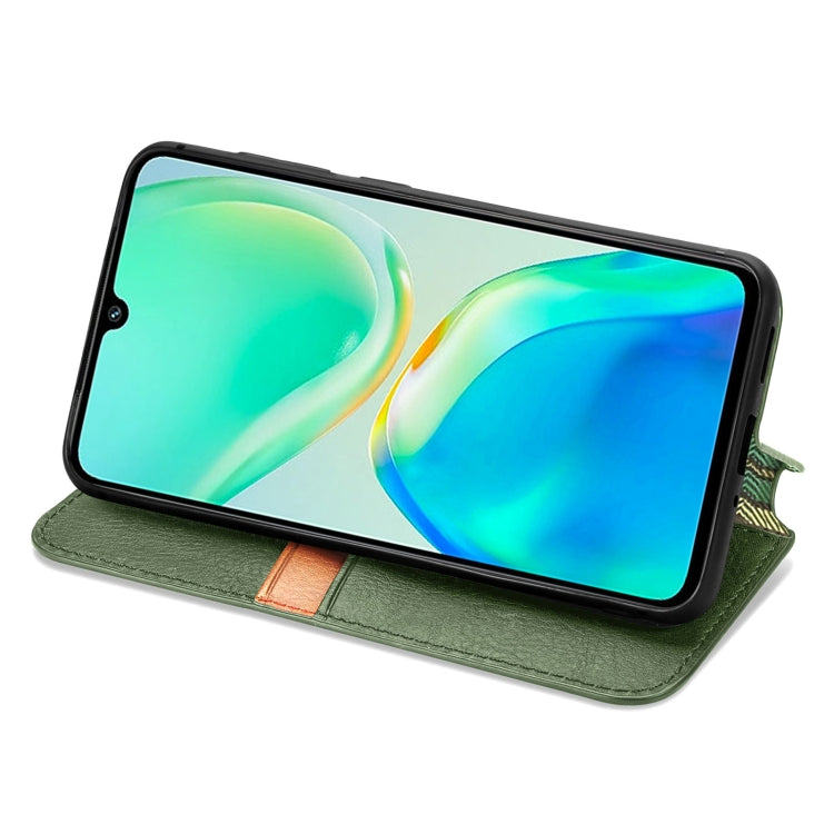 For vivo S15e Cubic Grid Pressed Magnetic Leather Phone Case