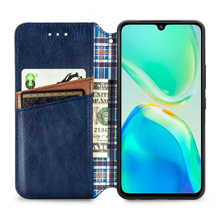 For vivo S15e Cubic Grid Pressed Magnetic Leather Phone Case