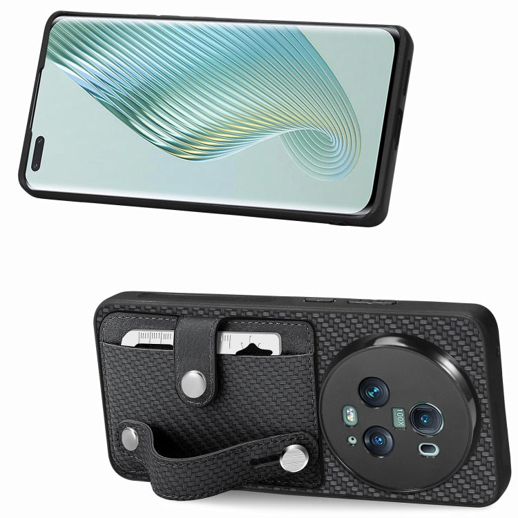 For Honor Magic5 Pro Wristband Kickstand Card Wallet Back Cover Phone Case with Tool Knife