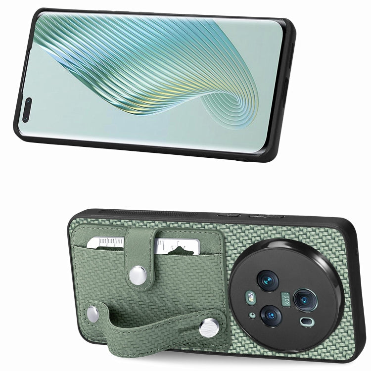 For Honor Magic5 Pro Wristband Kickstand Card Wallet Back Cover Phone Case with Tool Knife