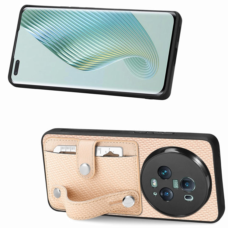 For Honor Magic5 Pro Wristband Kickstand Card Wallet Back Cover Phone Case with Tool Knife