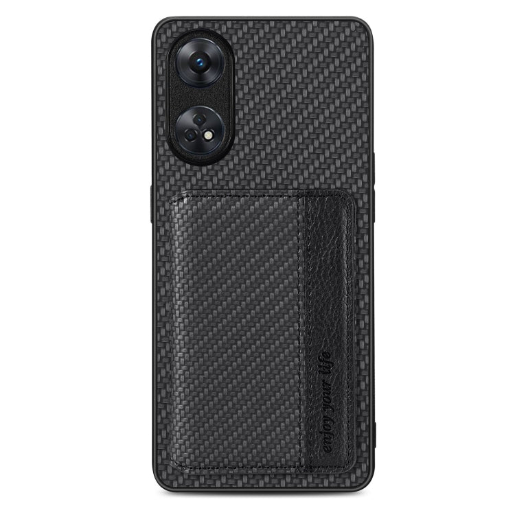 For OPPO Reno8 T 4G Carbon Fiber Magnetic Card Bag Phone Case