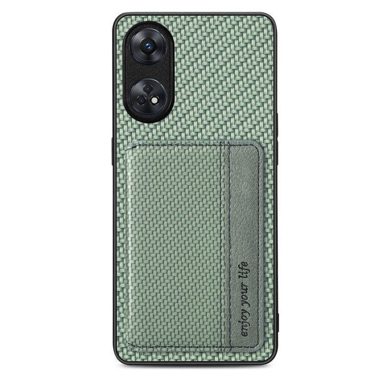 For OPPO Reno8 T 4G Carbon Fiber Magnetic Card Bag Phone Case