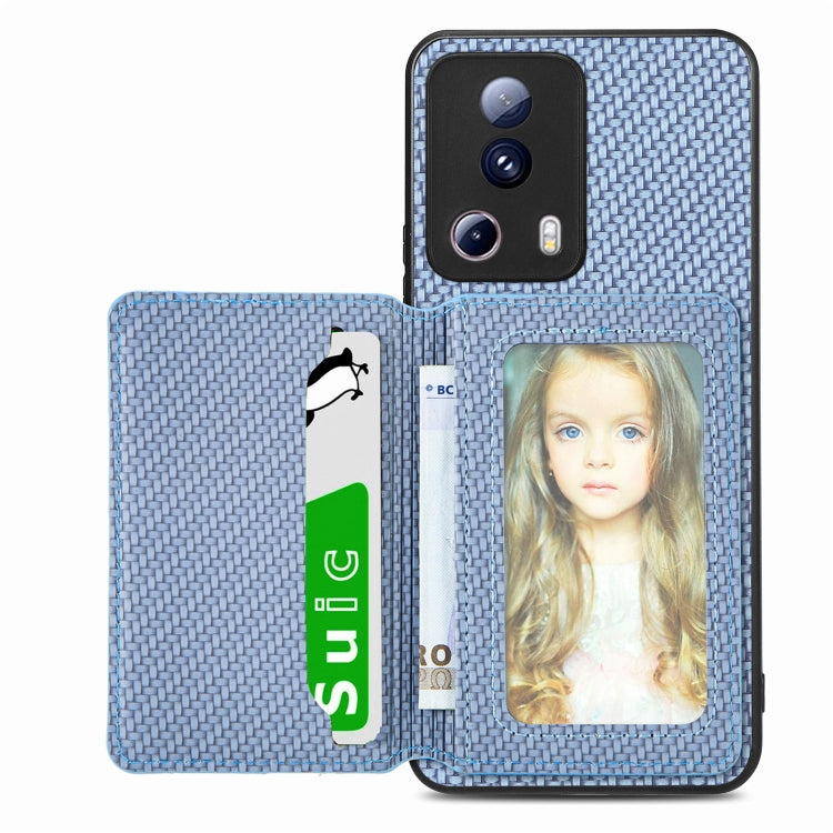 For Xiaomi 13 Lite Carbon Fiber Magnetic Card Bag Phone Case