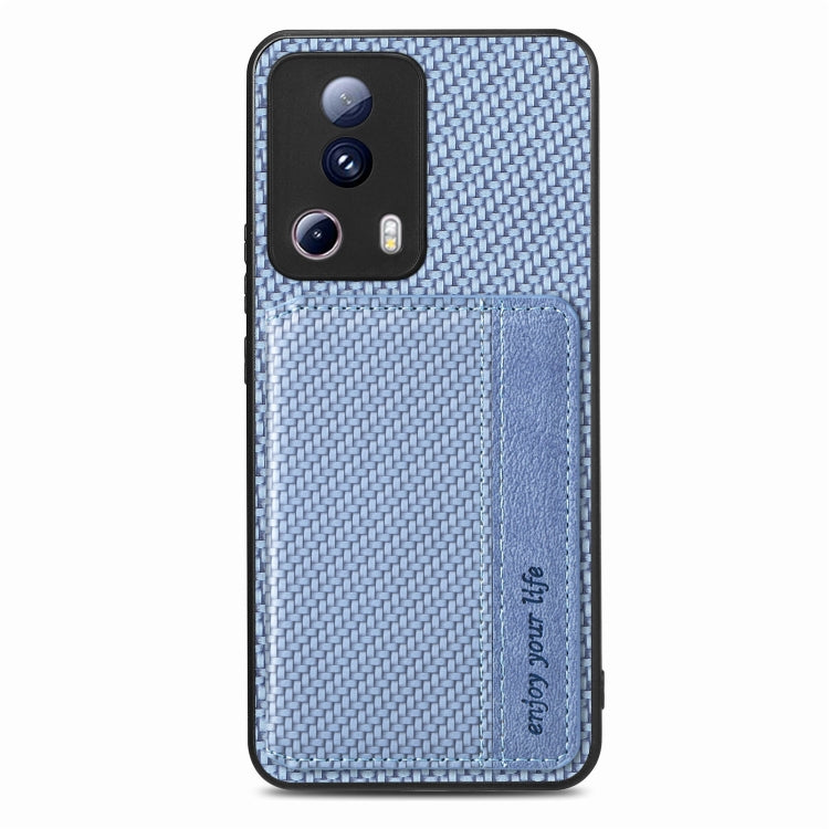 For Xiaomi 13 Lite Carbon Fiber Magnetic Card Bag Phone Case