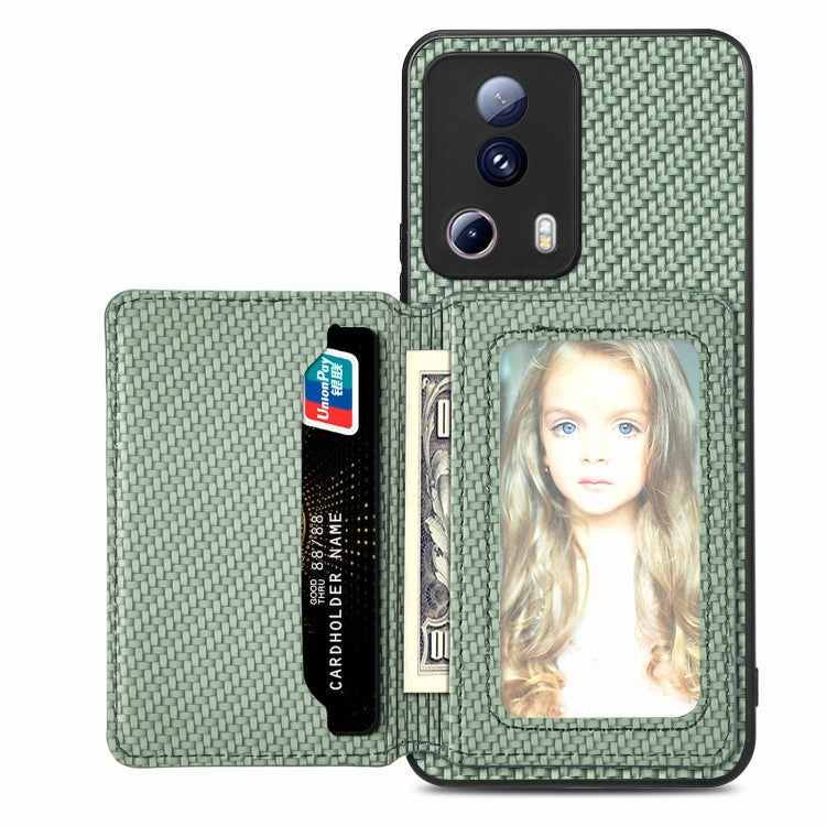 For Xiaomi 13 Lite Carbon Fiber Magnetic Card Bag Phone Case