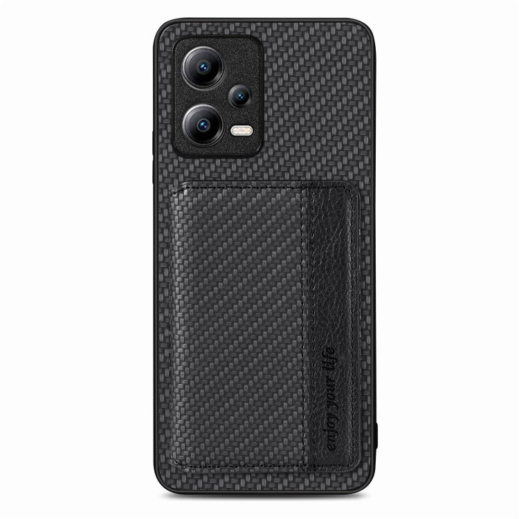For Xiaomi Redmi Note 12 Pro+ 5G Global Carbon Fiber Magnetic Card Bag Phone Case