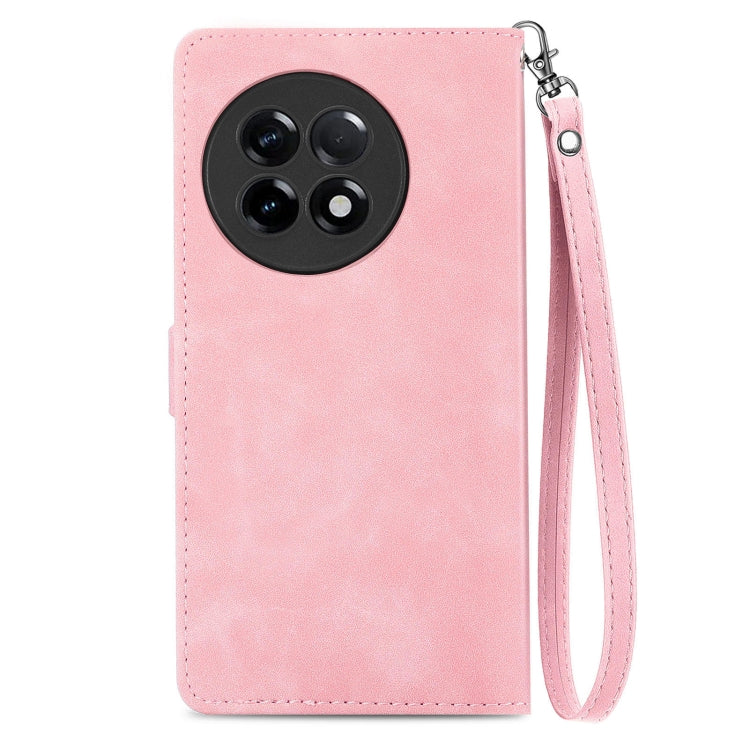For OnePlus Ace 2 Embossed Flower Zipper Leather Phone Case