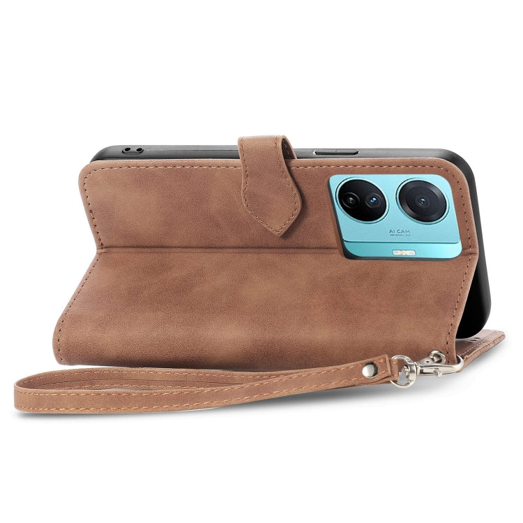 For vivo S15e Embossed Flower Zipper Leather Phone Case