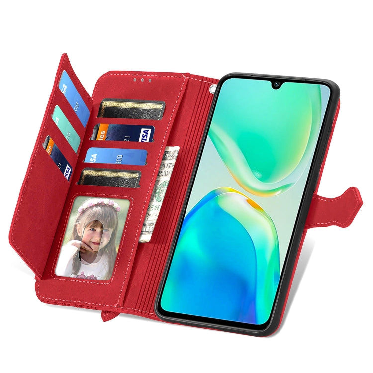 For vivo S15e Embossed Flower Zipper Leather Phone Case