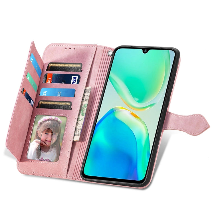 For vivo S15e Embossed Flower Zipper Leather Phone Case