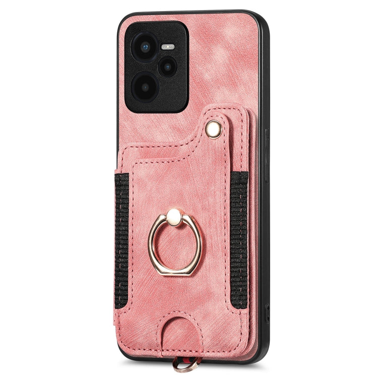 For Realme C35 Retro Skin-feel Ring Multi-card Wallet Phone Case