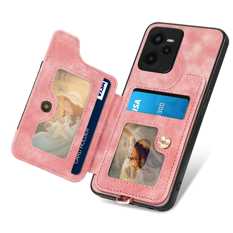 For Realme C35 Retro Skin-feel Ring Multi-card Wallet Phone Case