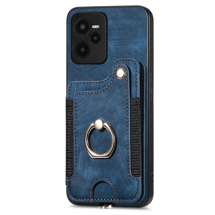 For Realme C35 Retro Skin-feel Ring Multi-card Wallet Phone Case
