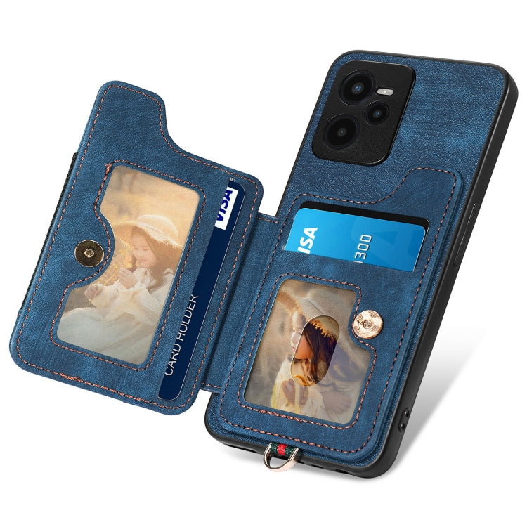 For Realme C35 Retro Skin-feel Ring Multi-card Wallet Phone Case