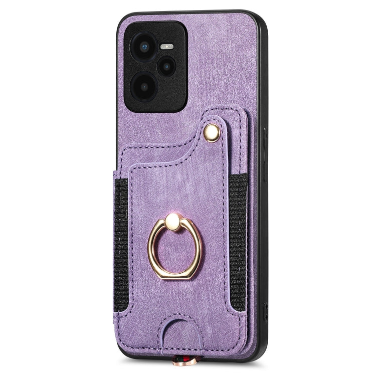For Realme C35 Retro Skin-feel Ring Multi-card Wallet Phone Case