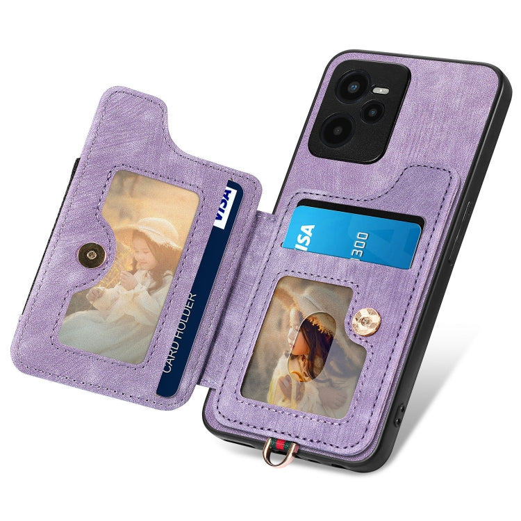 For Realme C35 Retro Skin-feel Ring Multi-card Wallet Phone Case