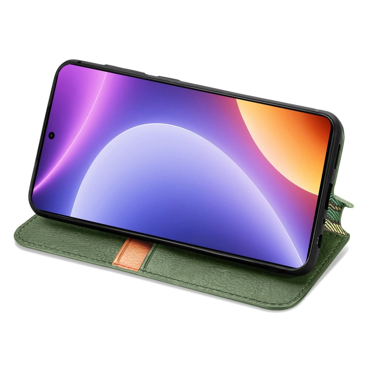 For Redmi Note 12 Turbo Cubic Grid Pressed Magnetic Leather Phone Case