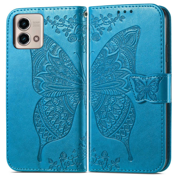For Motorola Moto G Stylus 5G 2023 Butterfly Love Flower Embossed Leather Phone Case