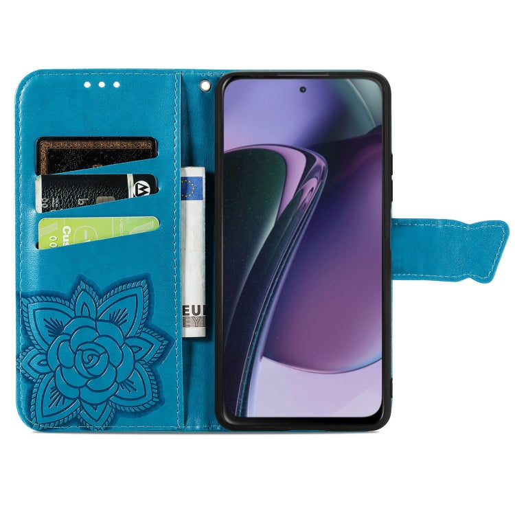 For Motorola Moto G Stylus 5G 2023 Butterfly Love Flower Embossed Leather Phone Case