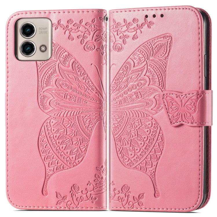 For Motorola Moto G Stylus 5G 2023 Butterfly Love Flower Embossed Leather Phone Case