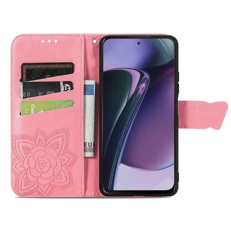 For Motorola Moto G Stylus 5G 2023 Butterfly Love Flower Embossed Leather Phone Case