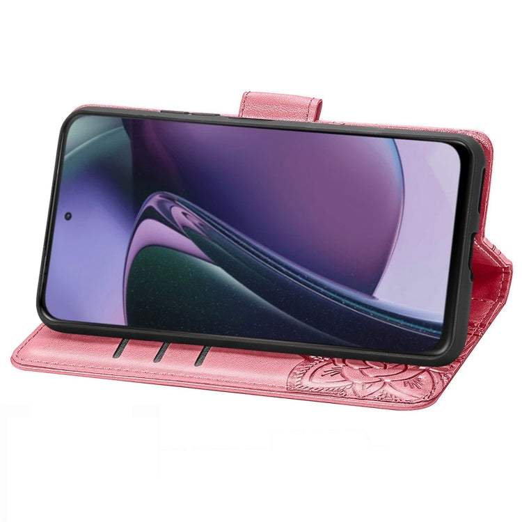 For Motorola Moto G Stylus 5G 2023 Butterfly Love Flower Embossed Leather Phone Case