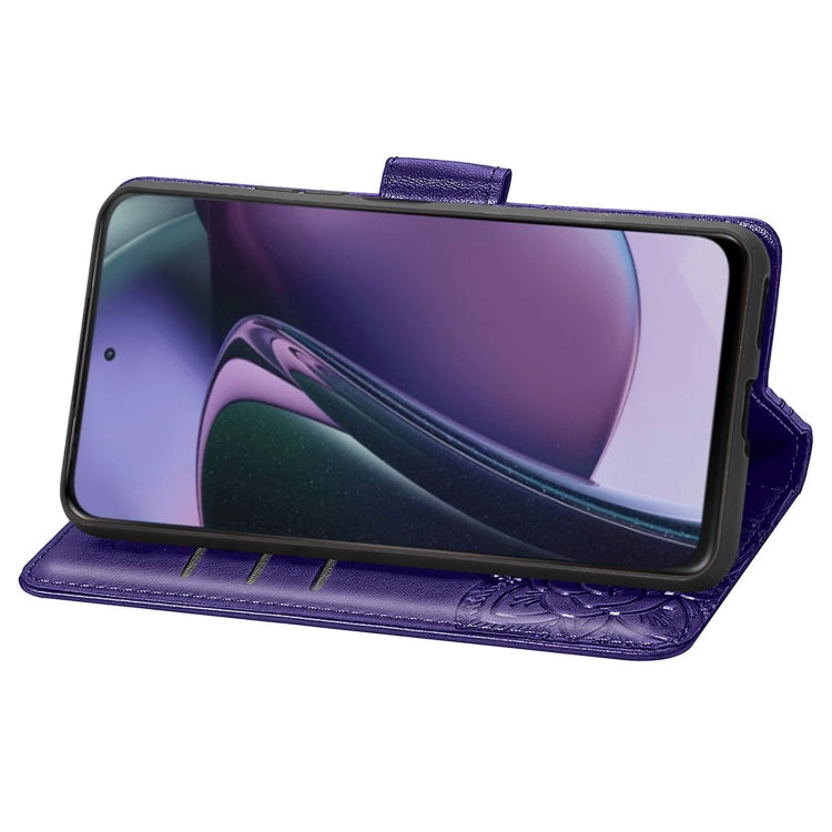 For Motorola Moto G Stylus 5G 2023 Butterfly Love Flower Embossed Leather Phone Case