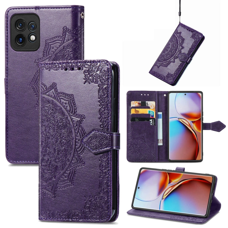 For Motorola Moto X40 Mandala Flower Embossed Leather Phone Case