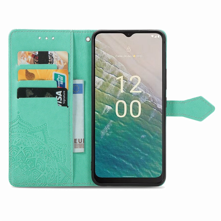 For Nokia C32 Mandala Flower Embossed Leather Phone Case