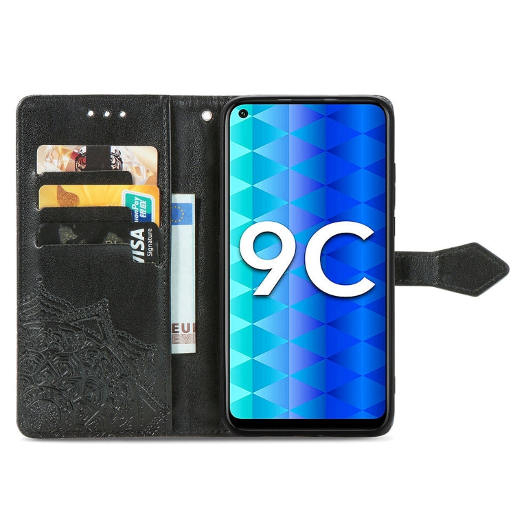 For Honor 9C Mandala Flower Embossed Leather Phone Case