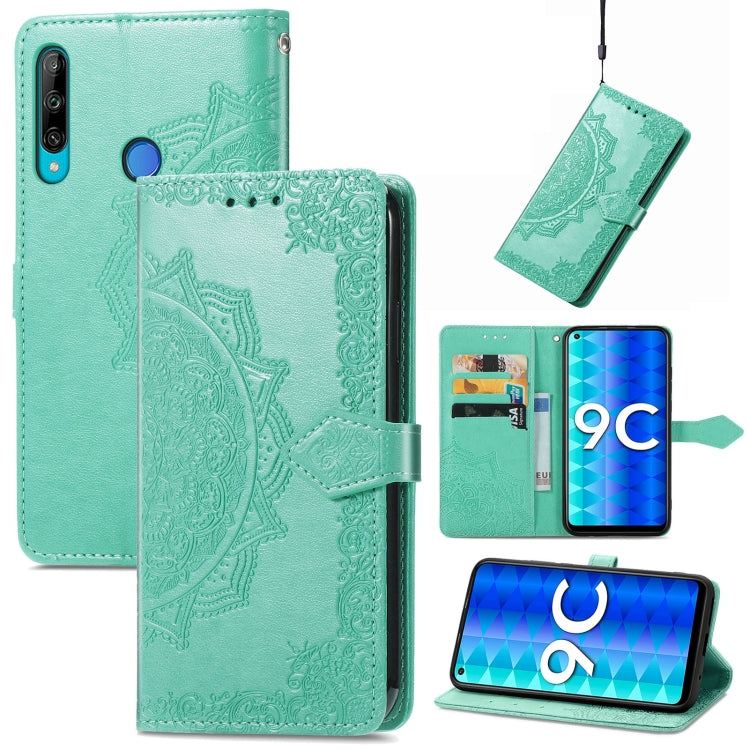 For Honor 9C Mandala Flower Embossed Leather Phone Case