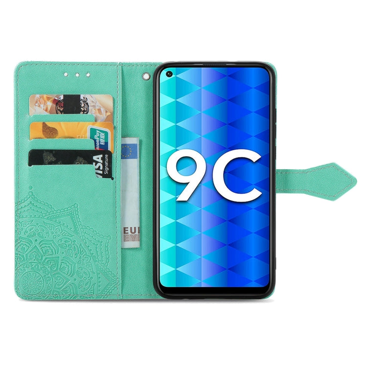 For Honor 9C Mandala Flower Embossed Leather Phone Case