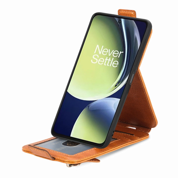 For OnePlus Nord CE 3 Lite Zipper Wallet Vertical Flip Leather Phone Case