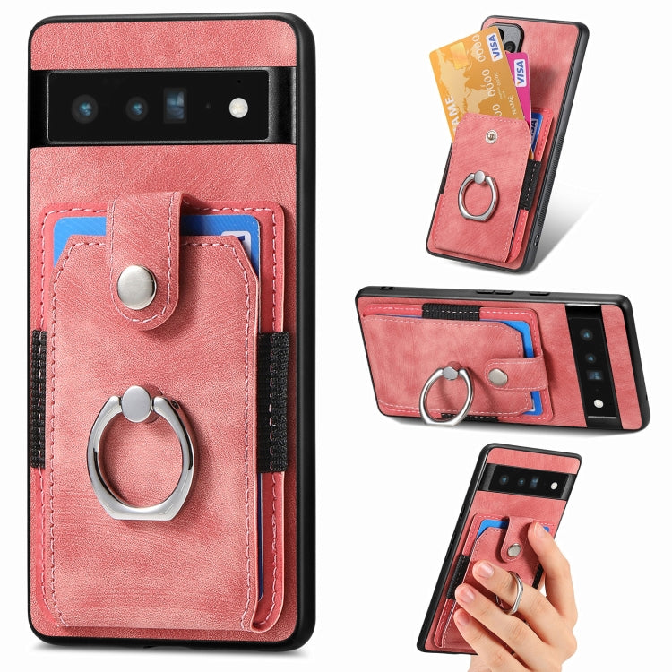 For Google Pixel 6 Pro Retro Skin-feel Ring Card Wallet Phone Case