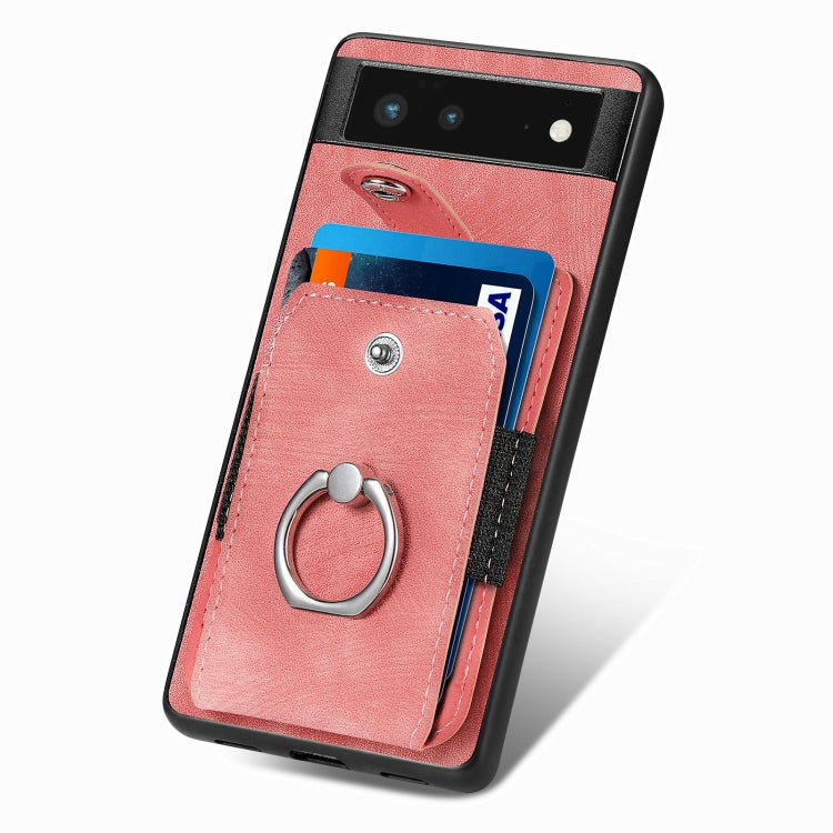 For Google Pixel 6 Retro Skin-feel Ring Card Wallet Phone Case