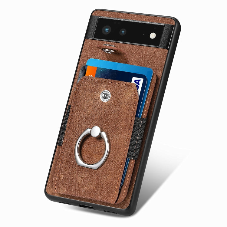 For Google Pixel 6 Retro Skin-feel Ring Card Wallet Phone Case