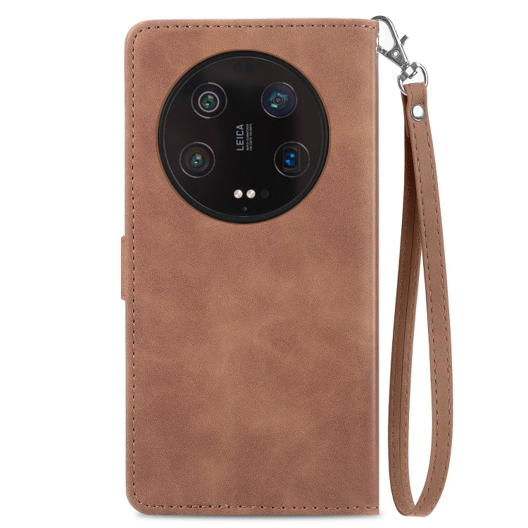 For Xiaomi 13 Ultra Embossed Flower Zipper Leather Phone Case