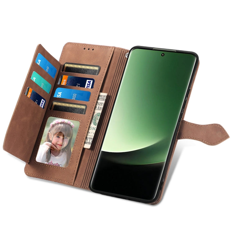 For Xiaomi 13 Ultra Embossed Flower Zipper Leather Phone Case