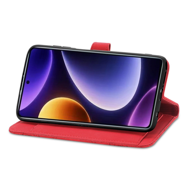 For Xiaomi POCO F5 Embossed Flower Zipper Leather Phone Case