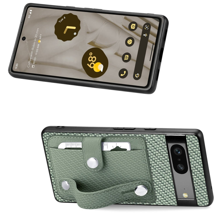 For Google Pixel 7A Wristband Kickstand Card Wallet Back Cover Phone Case with Tool Knife