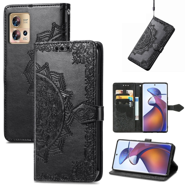 For Motorola Moto Edge 30 Fusion Mandala Flower Embossed Leather Phone Case