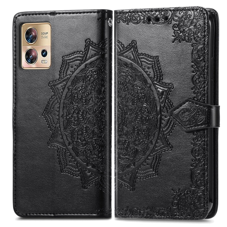 For Motorola Moto Edge 30 Fusion Mandala Flower Embossed Leather Phone Case