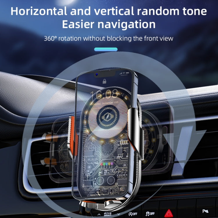 C12 Wireless Fast Charging Car Bracket Interior Cup Air Outlet Fixing Clip Induction Luminous LOGO